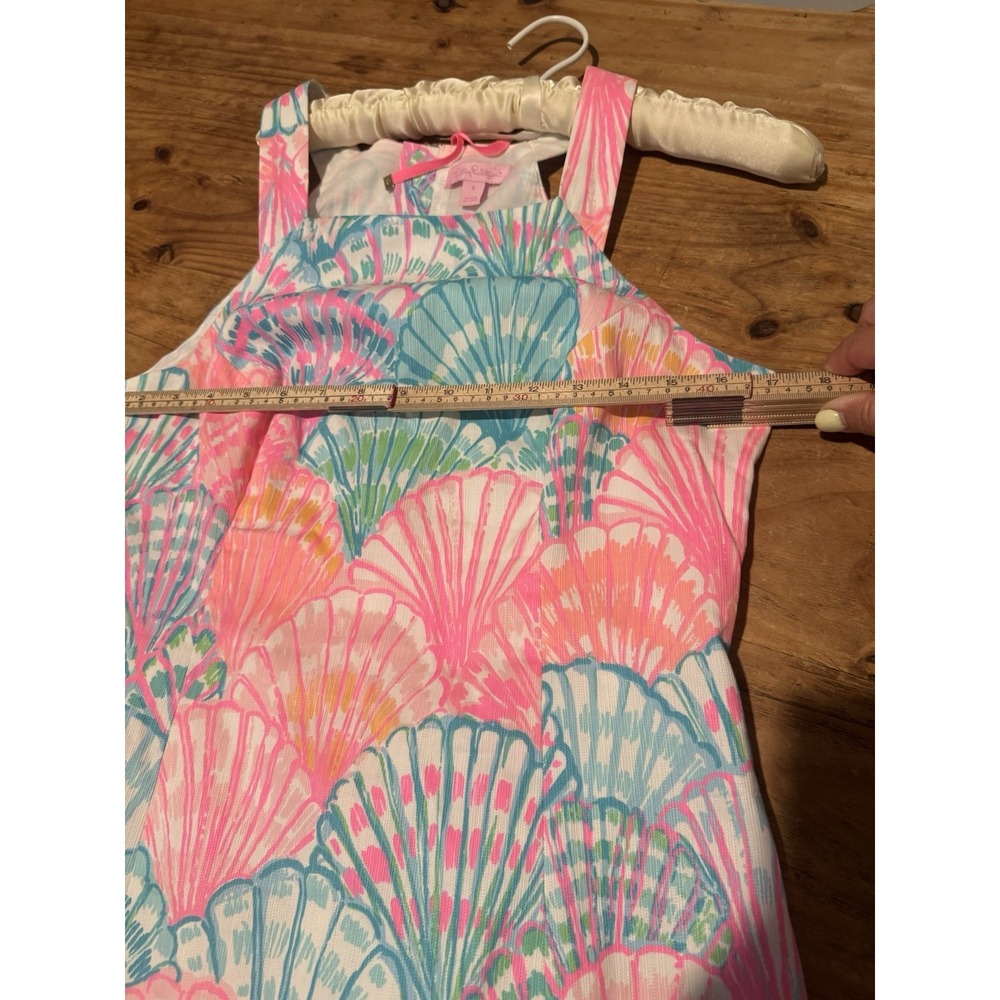 Lilly Pulitzer Simone Shift Dress Sleeveless Sz 8 Bright Seashell Cotton - Picture 10 of 11